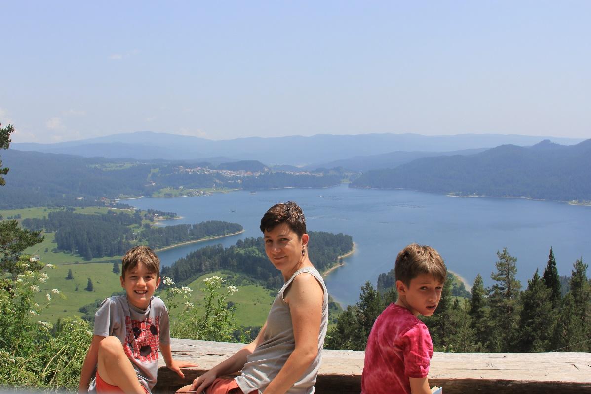 Three children in nature