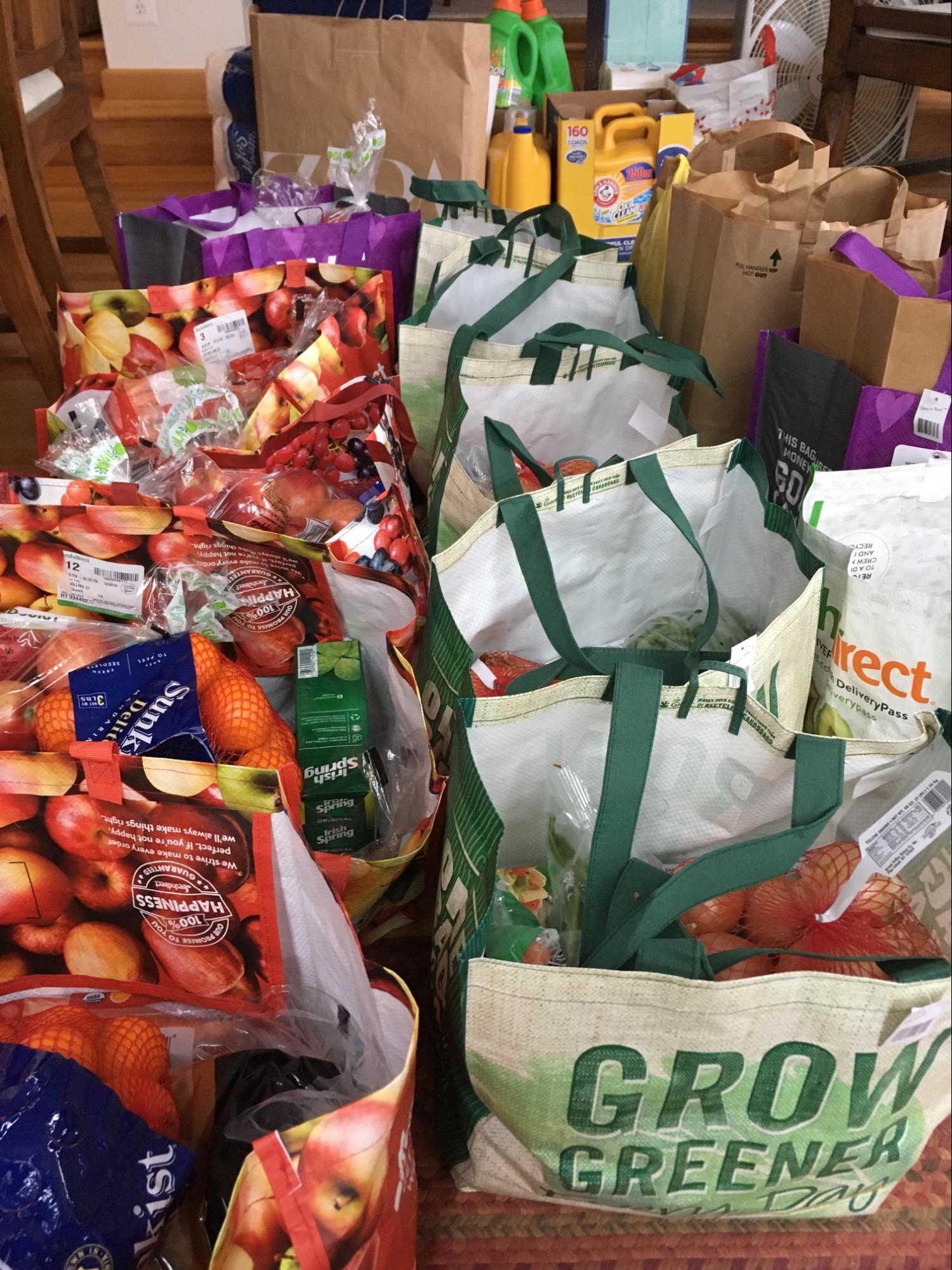 Groceries ready to be delivered