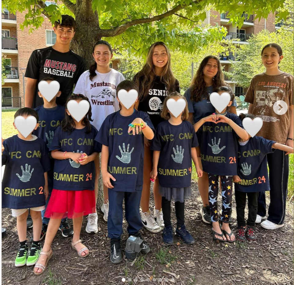 Group photo of children and counselors